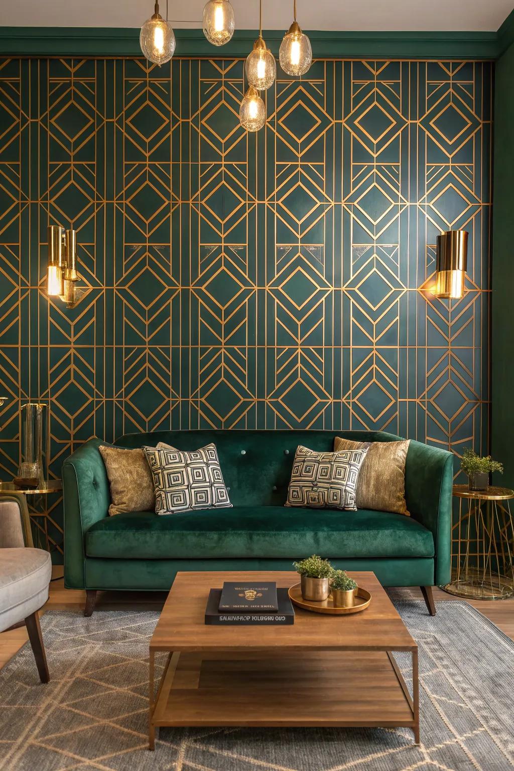Geometric patterns bring the bold and stylish energy of the 1920s into your space. #ArtDeco #HomeDecor
