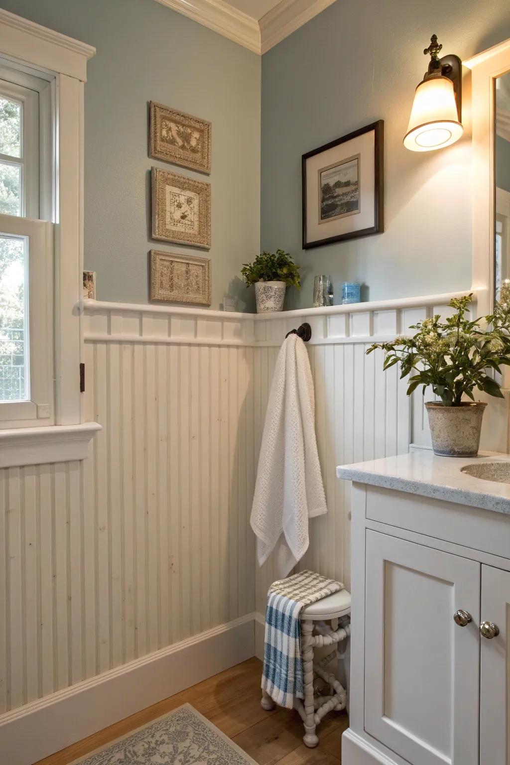 Classic beadboard adds a touch of timeless elegance to any bathroom space.