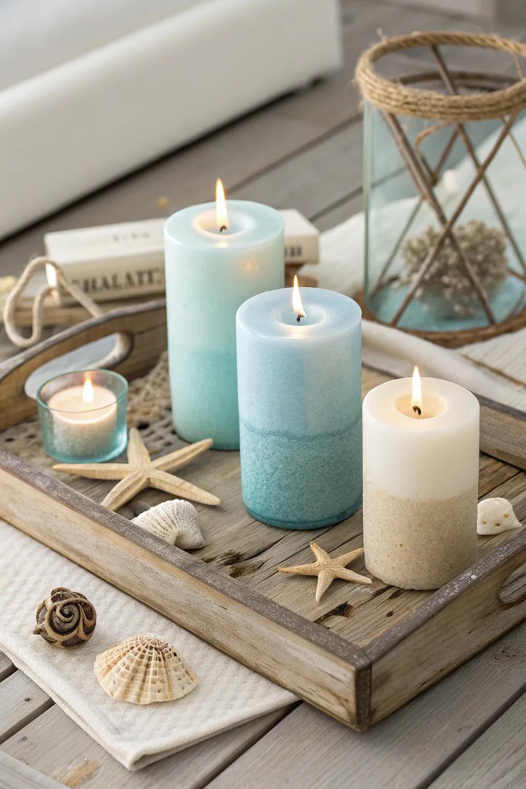 Breathe in the fresh coastal scents with these ocean-inspired candles. #CandleLovers #BeachHouseDecor