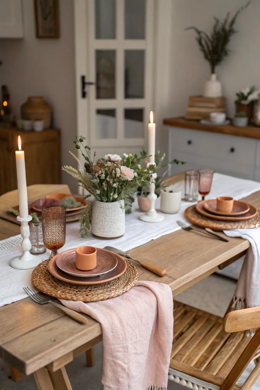 Turn your home into a romantic haven with a candlelit dinner setting that spells love and thoughtfulness.