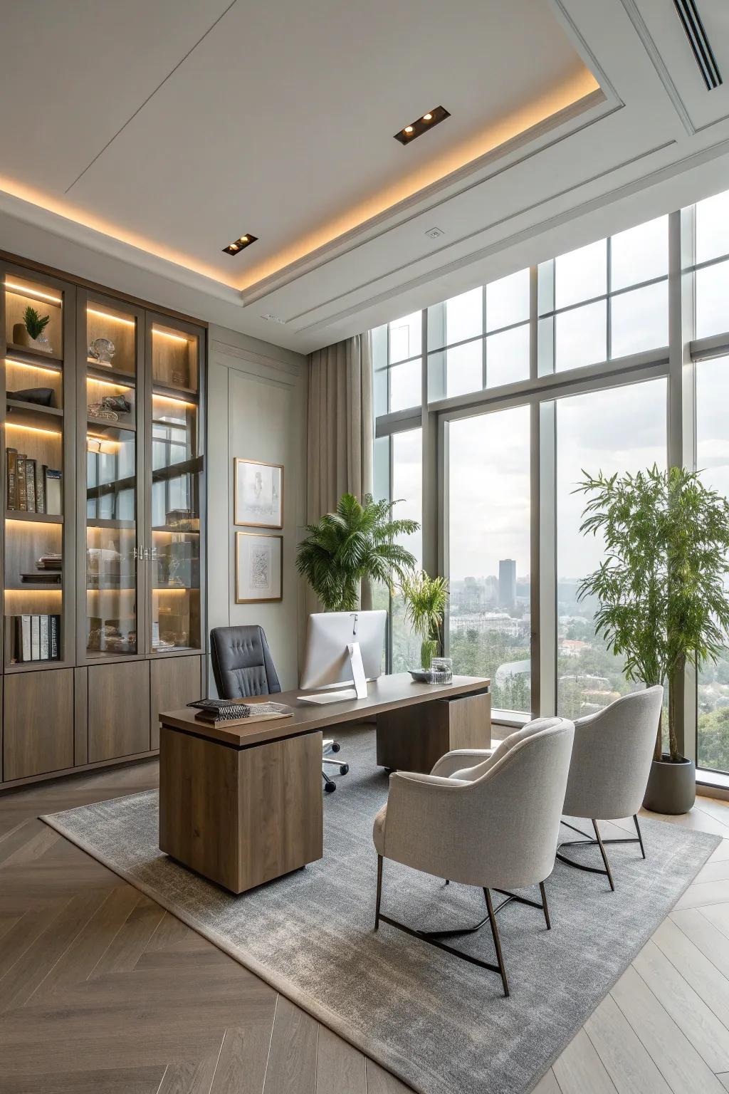 Open layouts invite creativity and clarity into your CEO office.