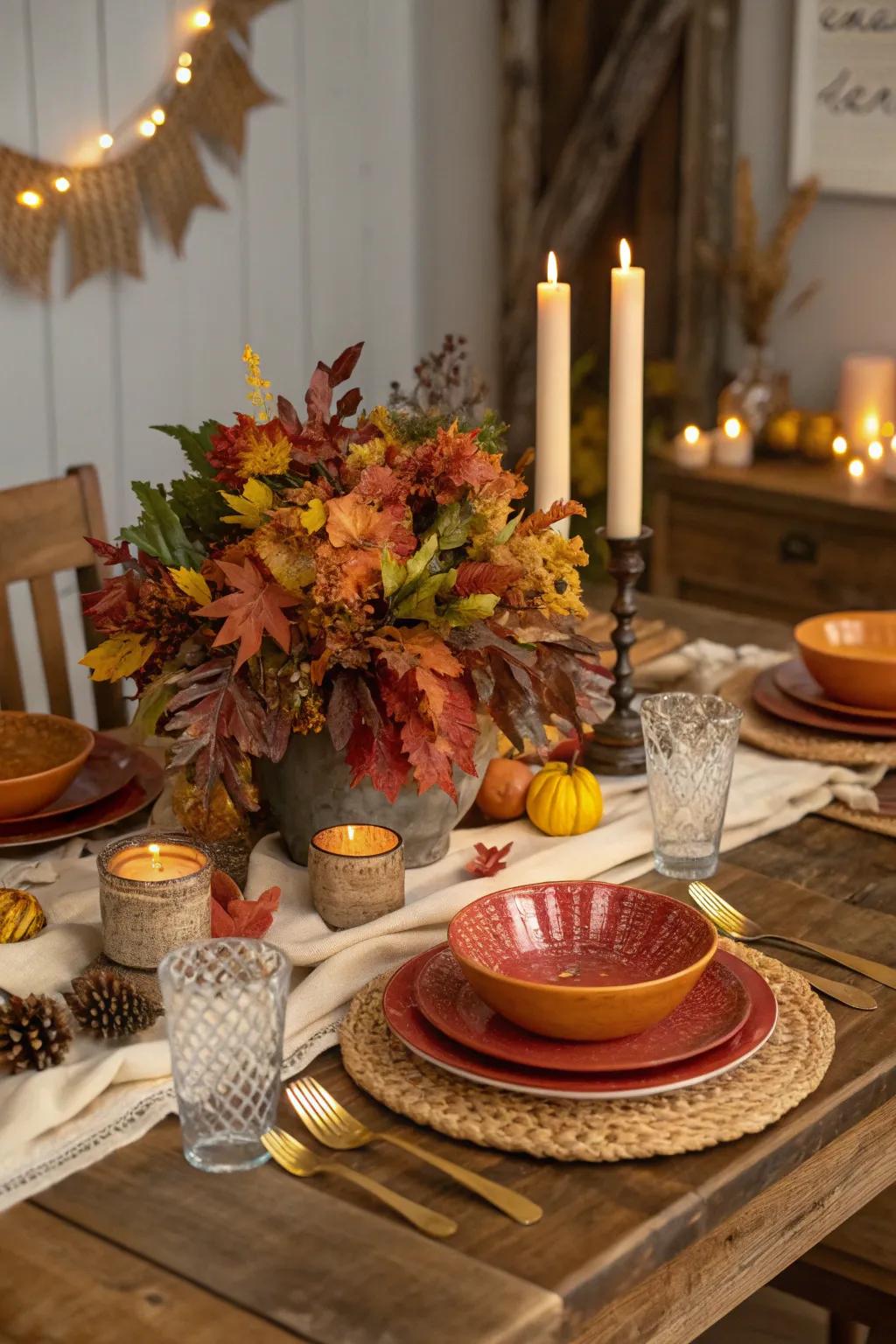 Create a warm and inviting atmosphere with rich autumnal hues throughout your living space.