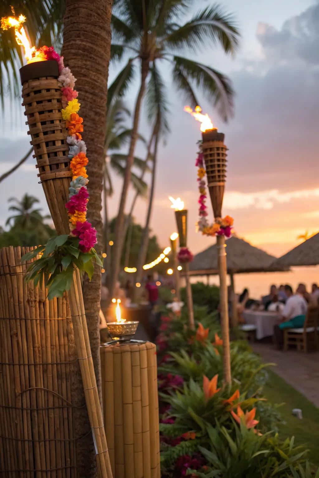 Create an island oasis with tiki torches and colorful leis. Your backyard will feel like a slice of paradise!