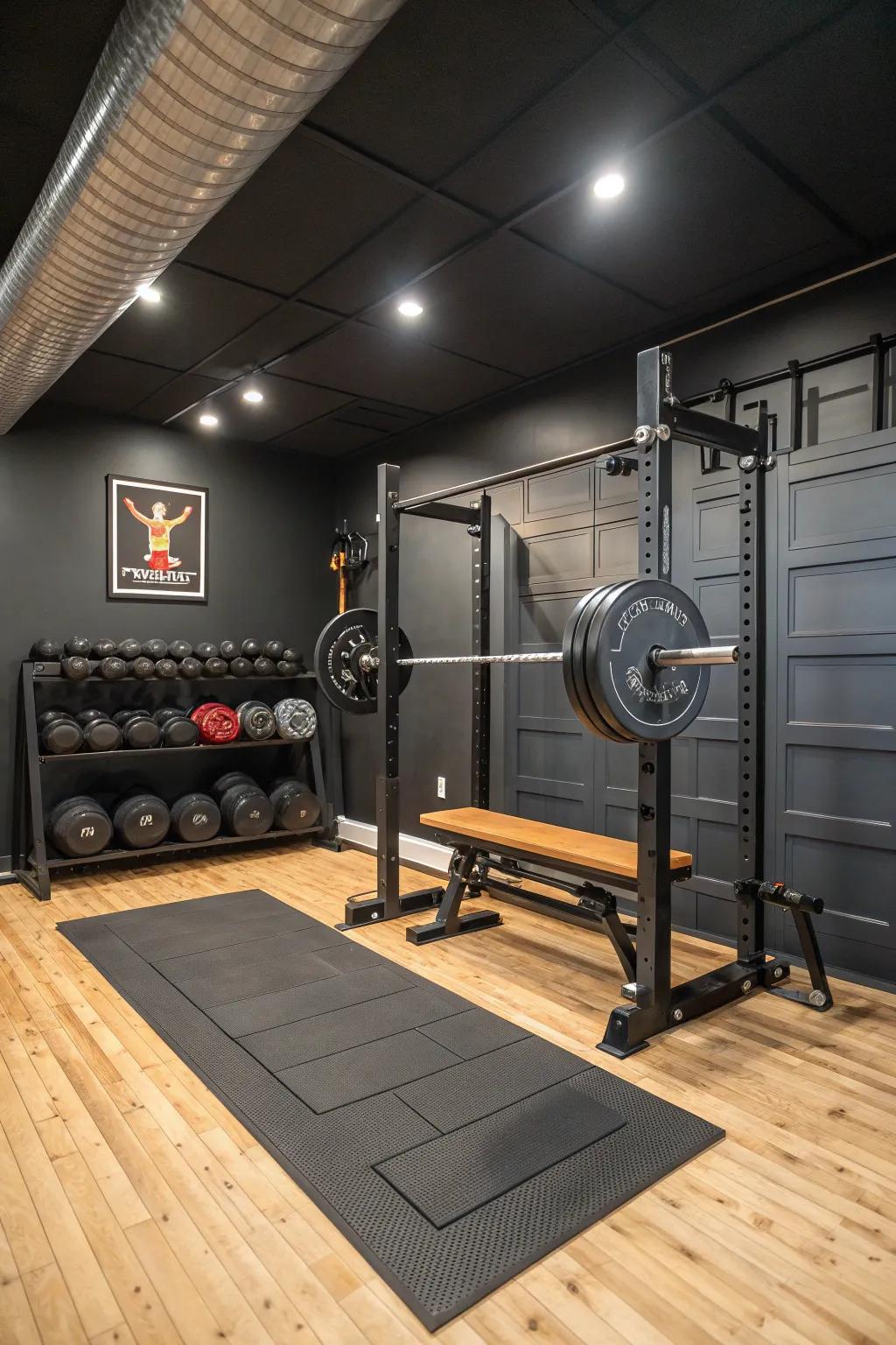 Elevate your workout with a dedicated weightlifting corner that keeps you motivated!