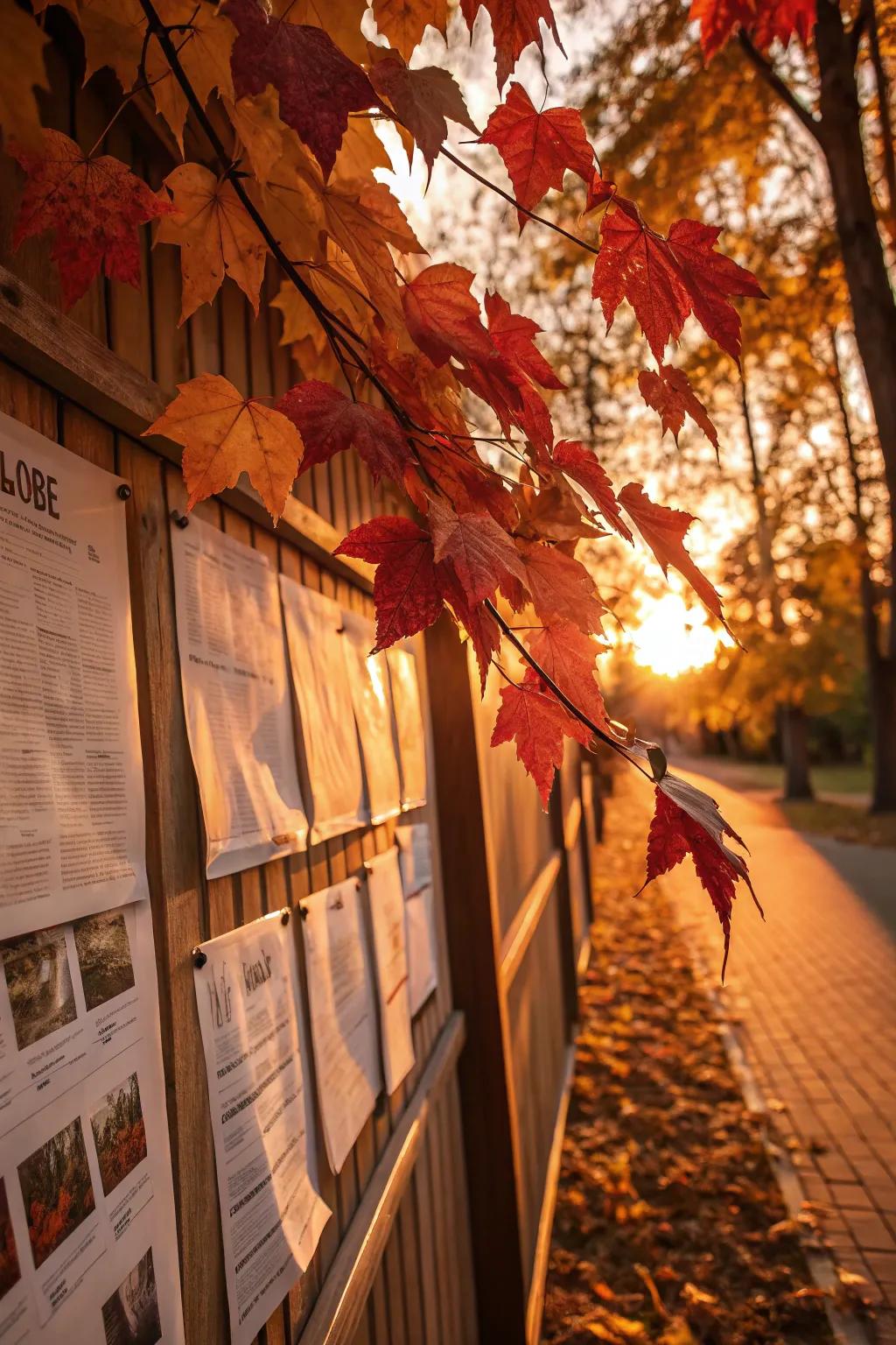 Embrace the beauty of fall with a cascade of autumn leaves, perfect for adding warmth to any space.