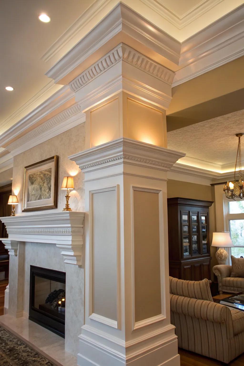 Layered crown molding adds depth and elegance to any room, making it feel both classic and contemporary.