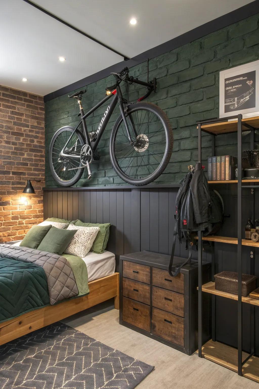 Save space and display your ride with a stylish bike rack. 🚴‍♂️ #BikeLife #DormDesign