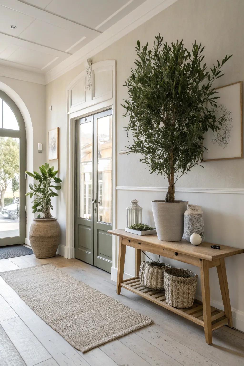 Bring nature indoors with lush greenery that greets your guests with warmth and tranquility.