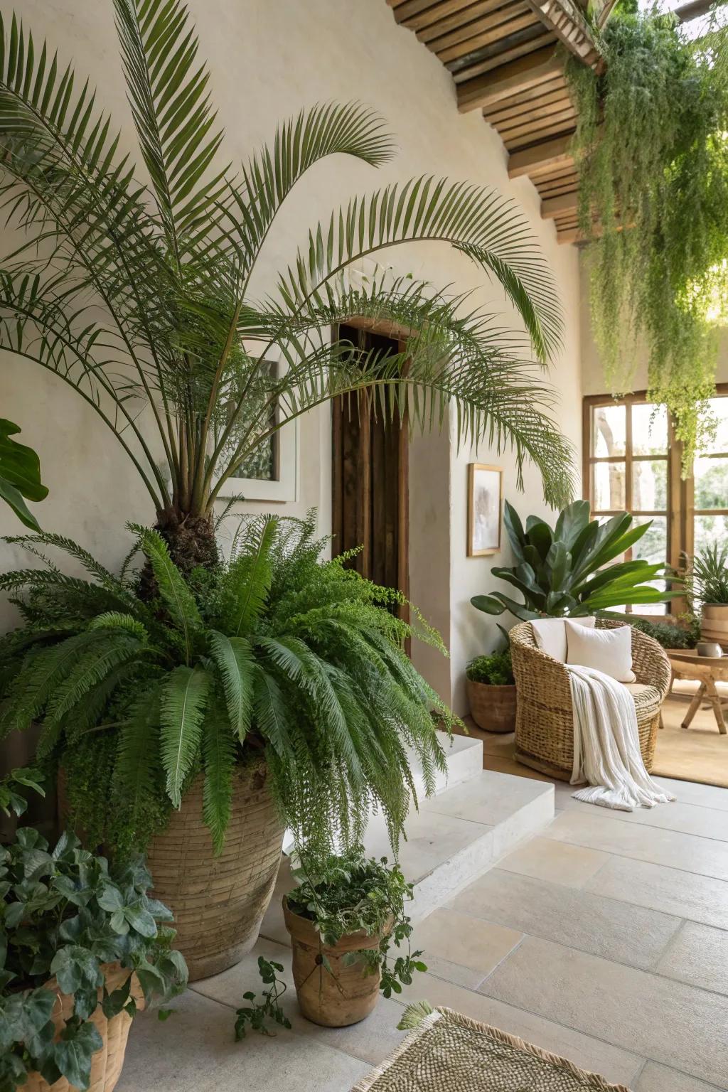 Lush indoor plants bring the vibrant life of the tropics into your home. 🌿🌴 #IndoorGreenery #TropicalVibes