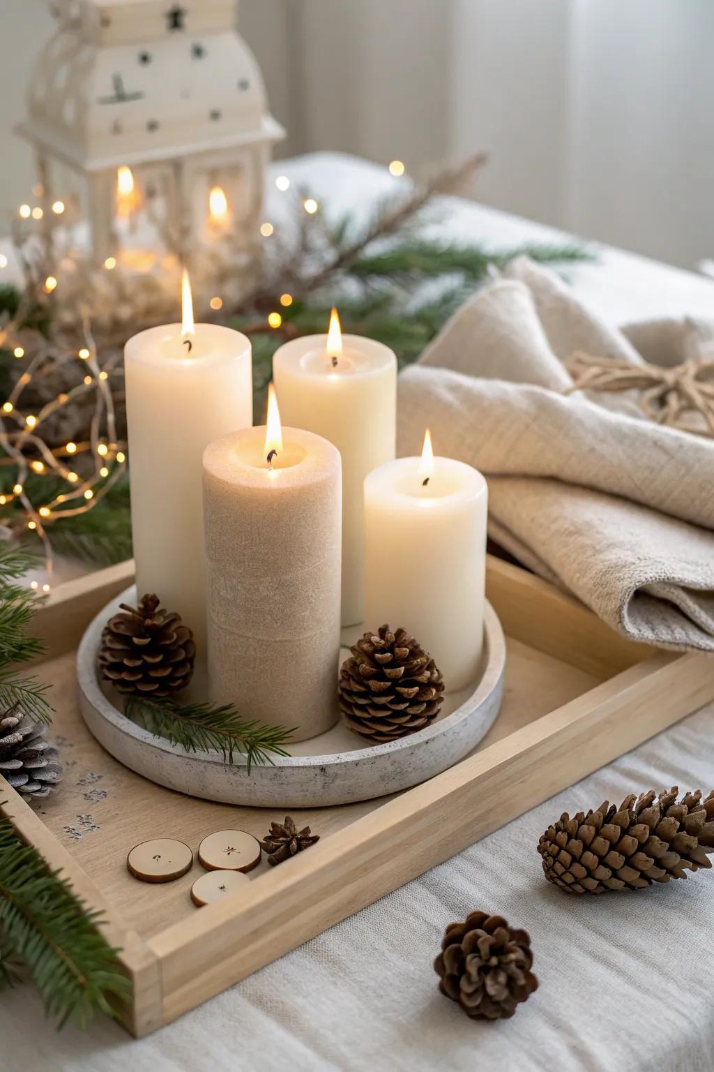 Let the warm glow of candles fill your home with holiday magic.