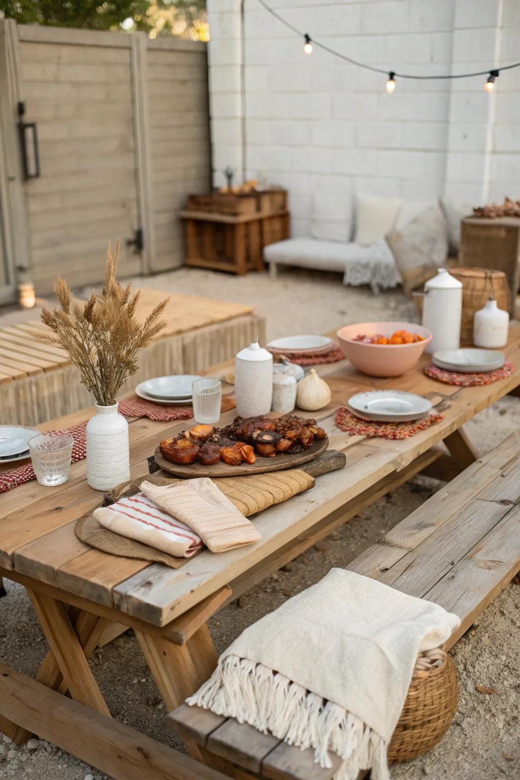 Get together for a rustic BBQ bash and enjoy good food and great company in a cozy setting.