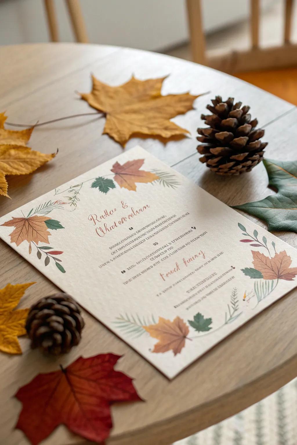 Nature-inspired designs bring the beauty of the season into your wedding invitations.