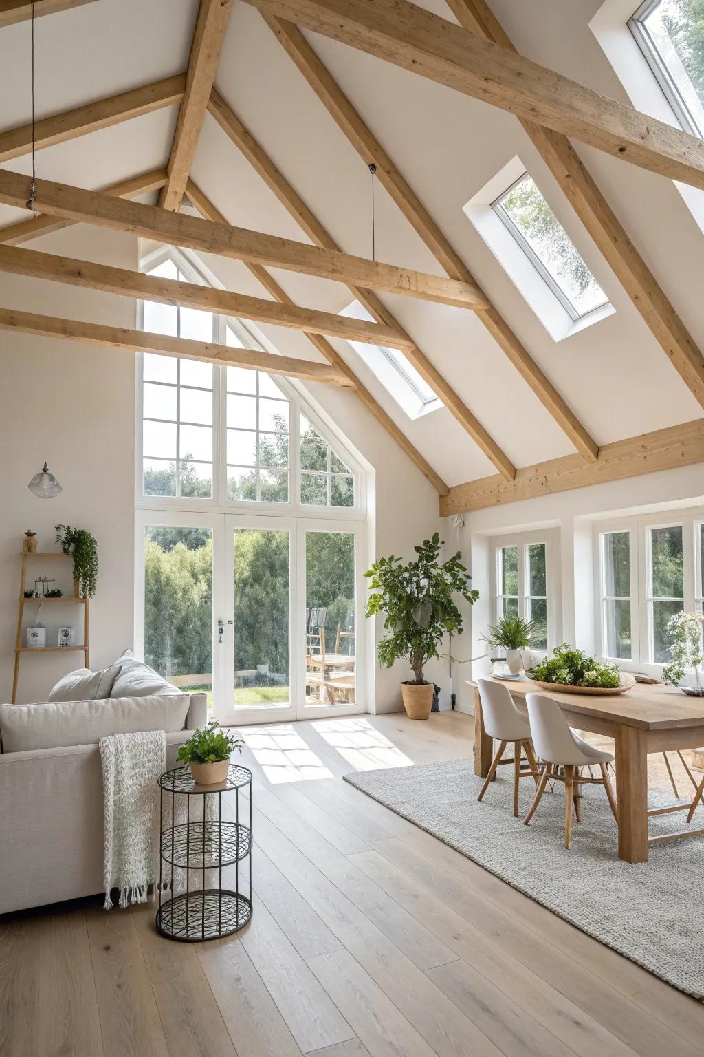 Let the sunshine in! A bright, airy room with a vaulted ceiling feels refreshing and open.