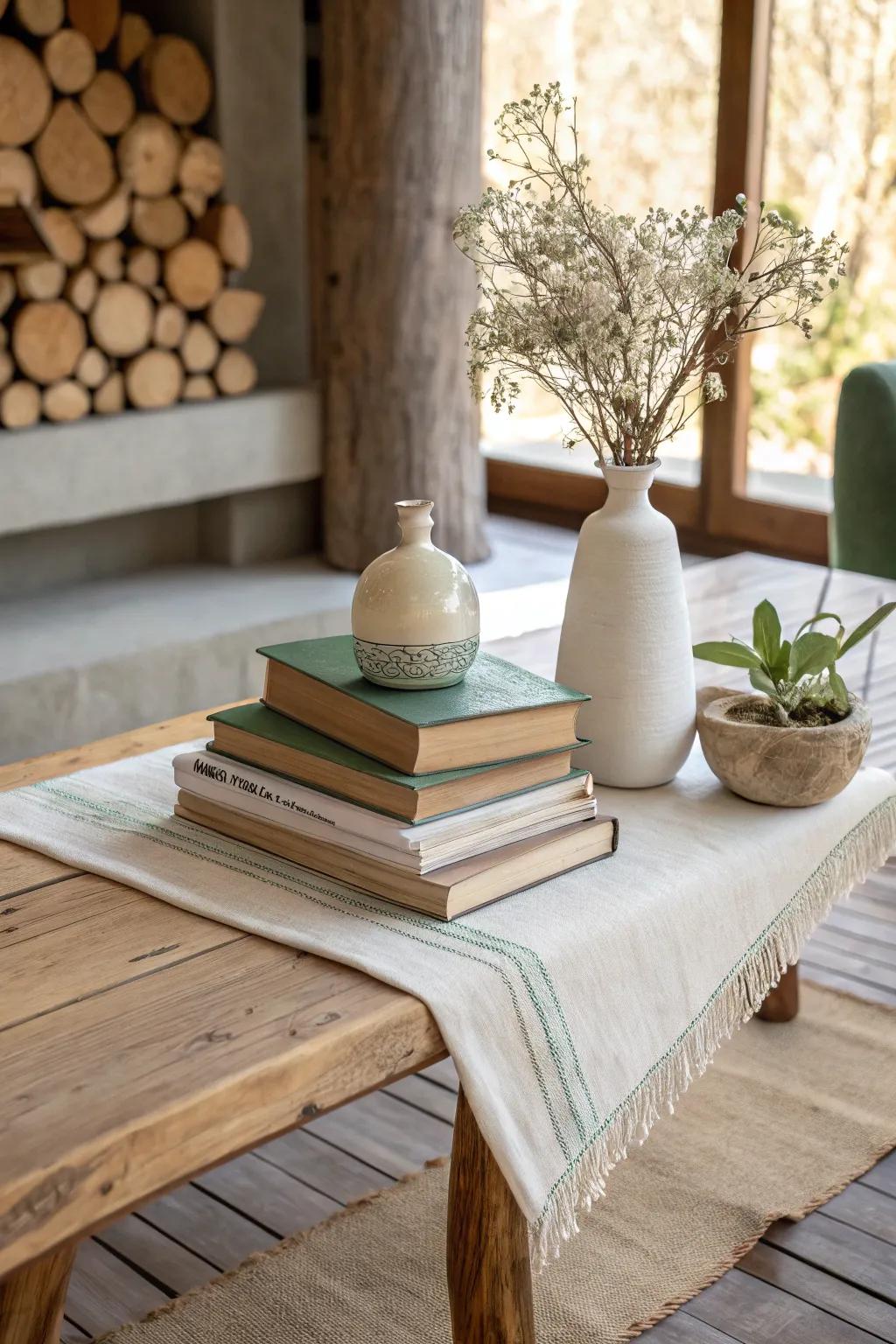 Elevate your coffee table decor with a stylish stack of your favorite books.