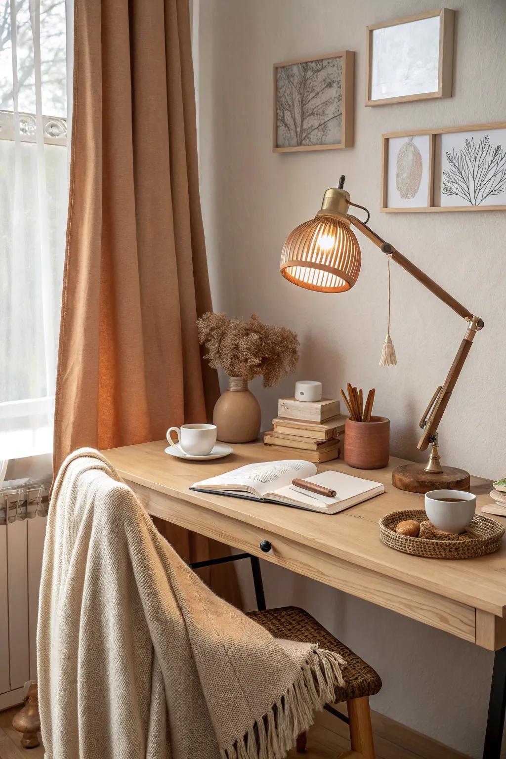 Create a warm and inviting atmosphere with soft lighting touches.