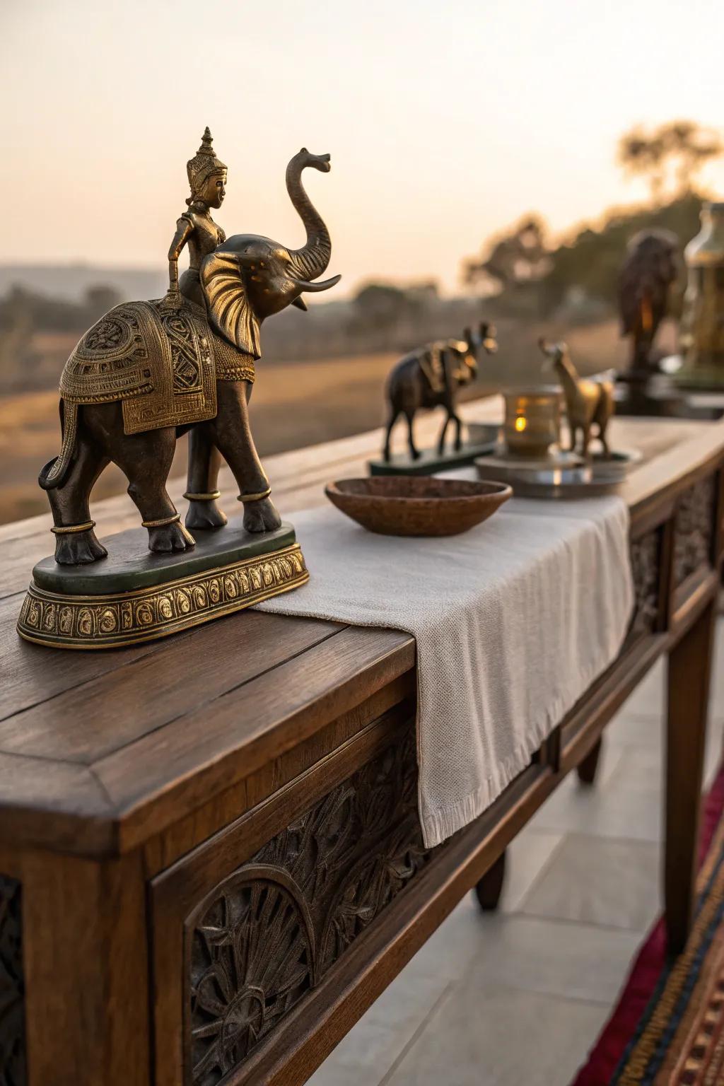 Bring a piece of Indian tradition into the home with these beautifully crafted metal figurines.