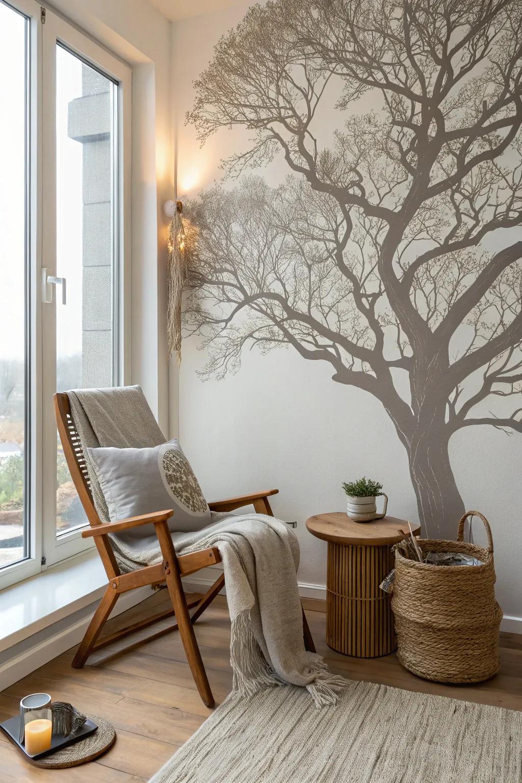 A tree silhouette turns any corner into a peaceful retreat.