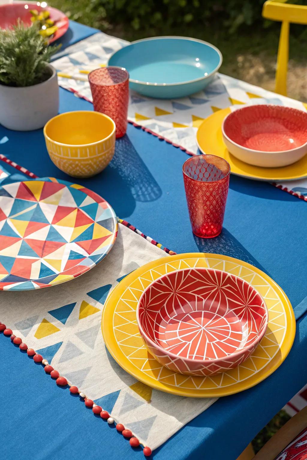 Create a table setting that tells a story with coordinated tableware and thematic accents for a cohesive look.