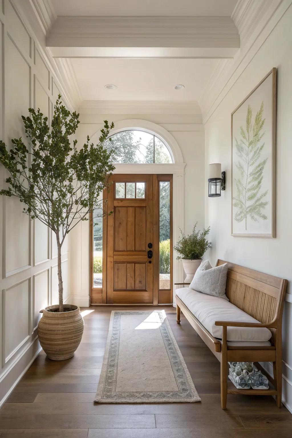 Make a statement with your entryway by layering molding for a warm yet sophisticated welcome.