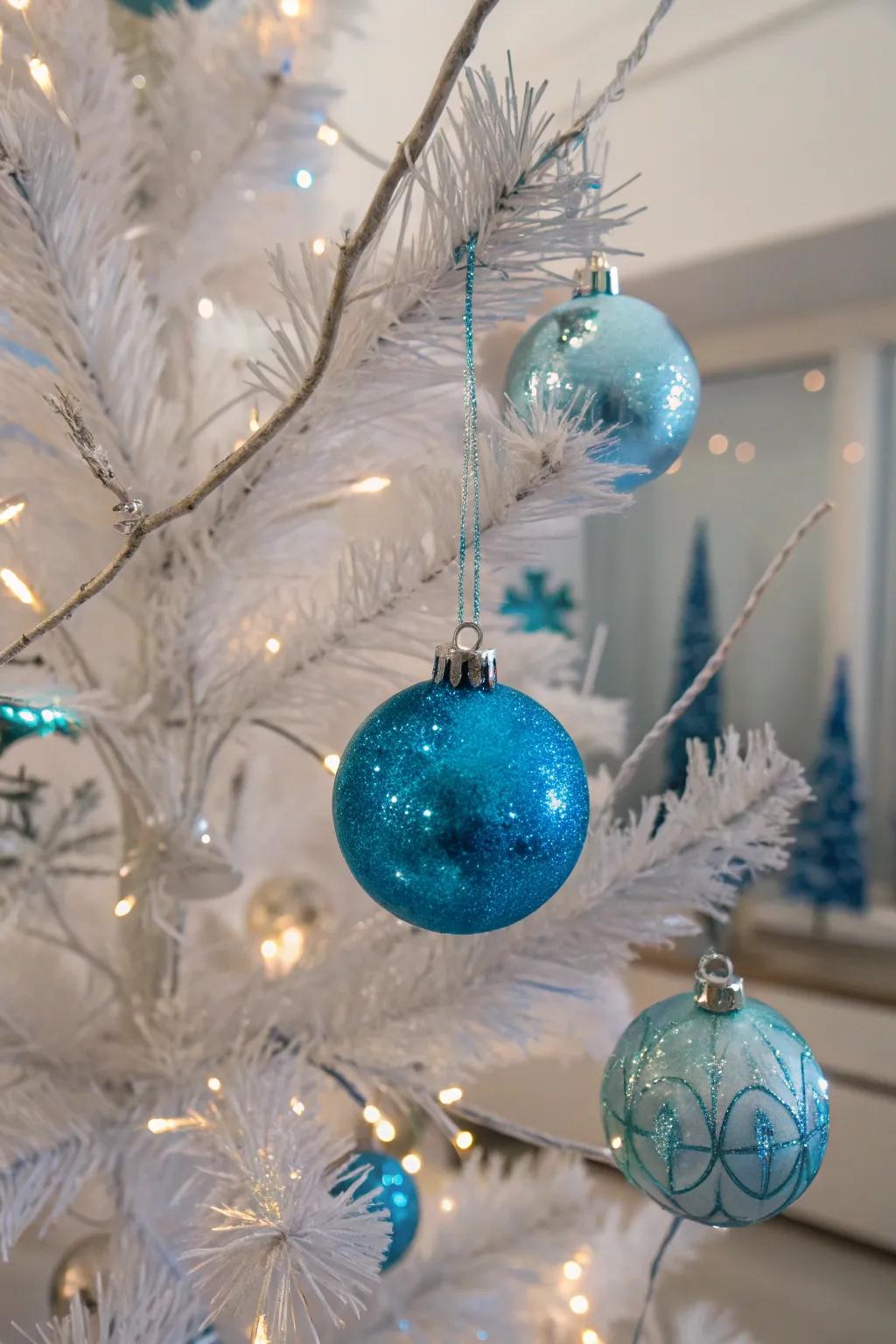 Cool blues and silvers meld together to capture the essence of a frosty winter day.