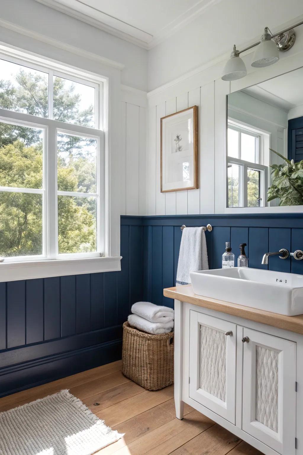 Contrasting tones breathe life into your bathroom, turning it into an artistic masterpiece. 💡 #InteriorDesign #HomeDecor