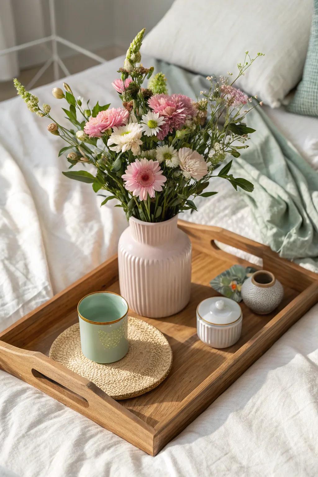 Brighten your bedroom with a touch of nature's beauty. 🌿 #HomeDecor #GardenInspired