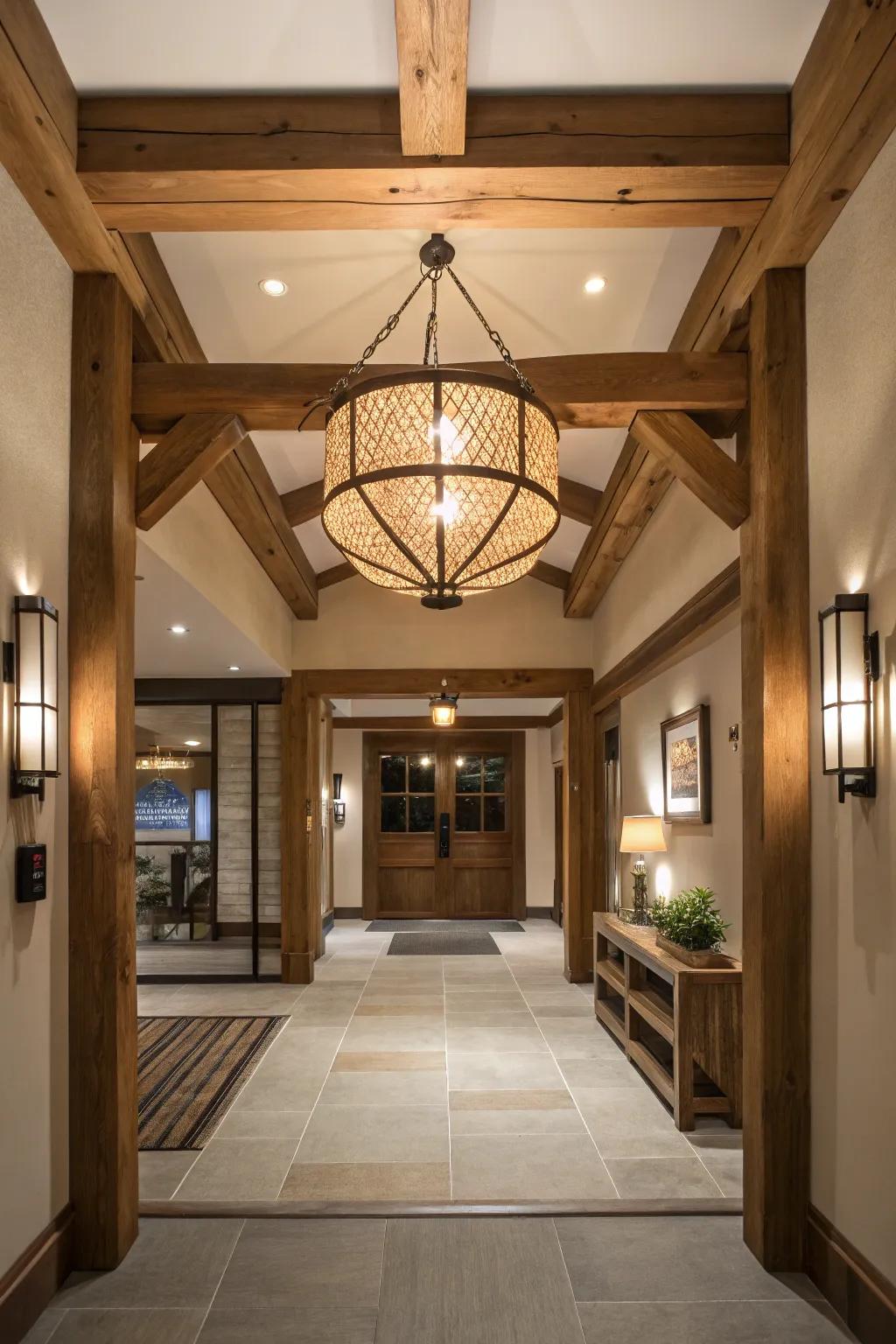 Illuminate your entryway with artistic light fixtures that add warmth and sophistication. ✨ #LightingDesign #InteriorStyling