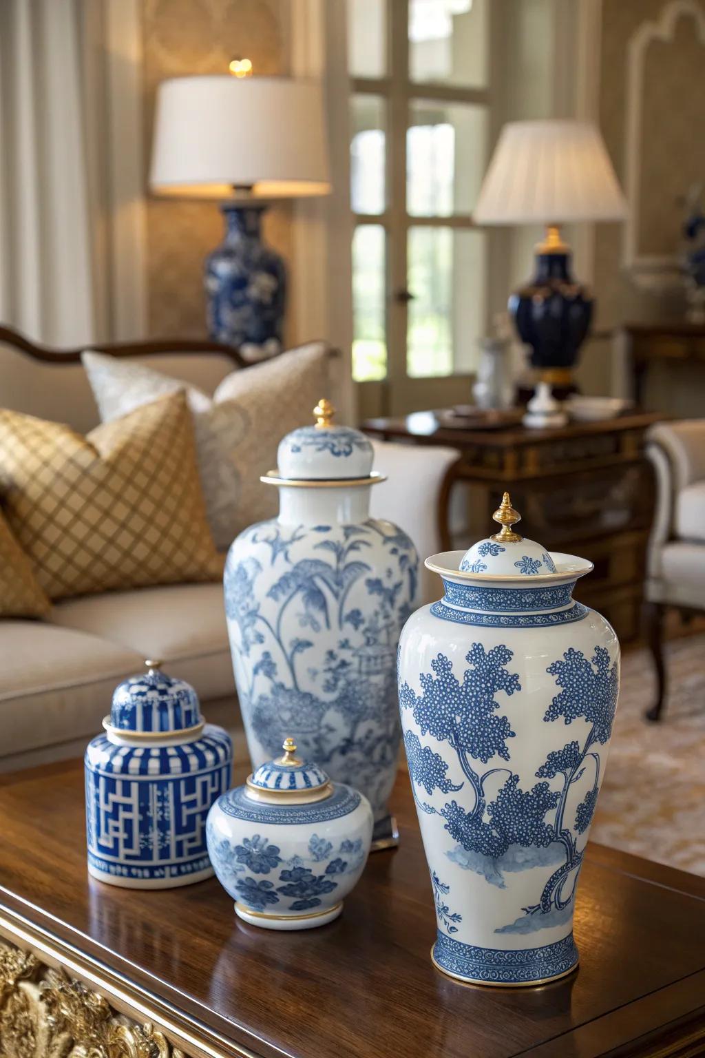 Blue and white porcelain brings timeless elegance to any decor. #Porcelain #ClassicStyle