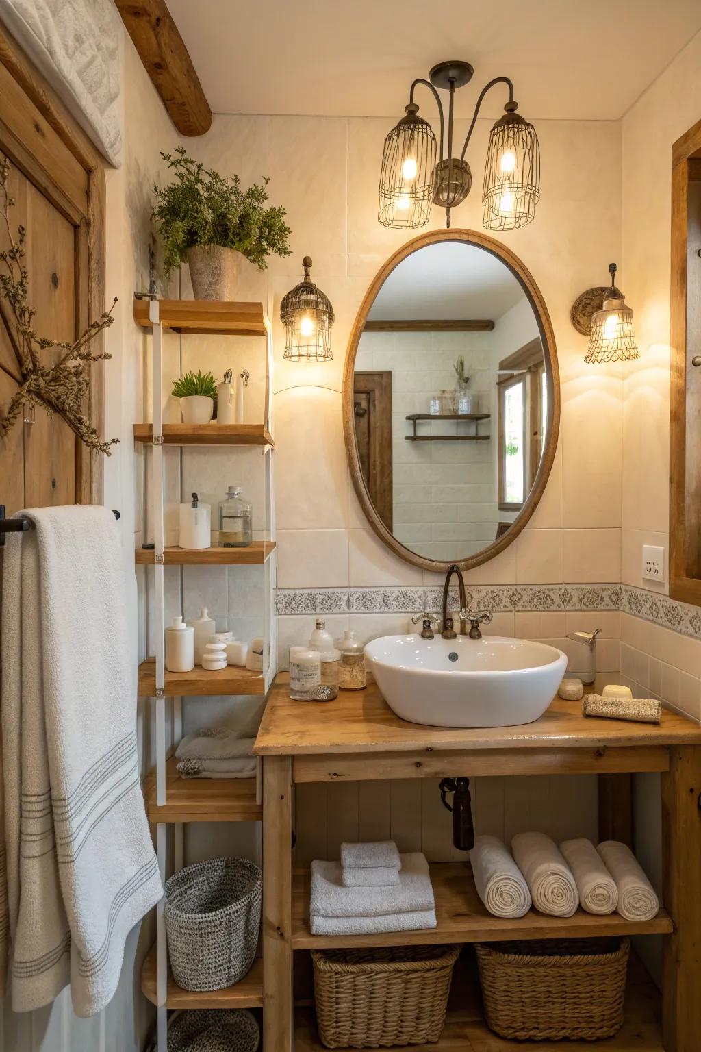 Brighten up your bathroom corner with stylish lighting fixtures 🌟 #LightingDesign #BathroomDecor