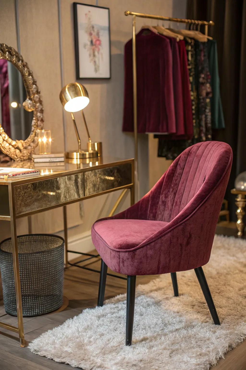 Wrap your office in luxury with plush textiles that invite comfort and style. 💼✨ #HomeOfficeDecor #GlamStyle #InteriorDesign