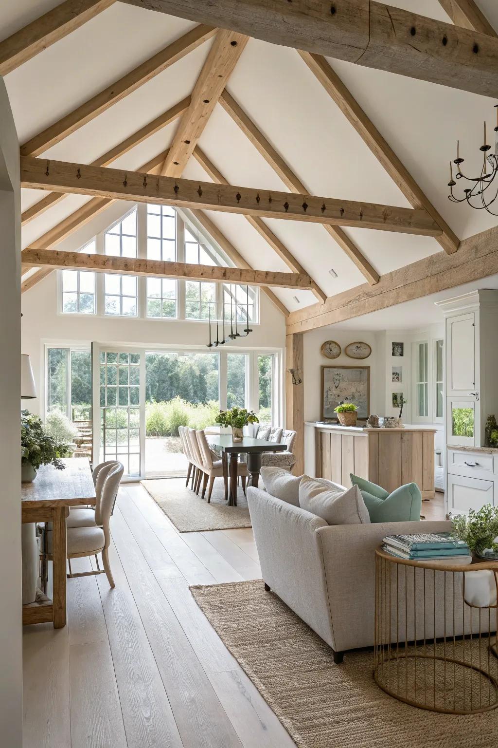 Achieve seamless flow with open living areas under a half vaulted ceiling. 🏡 #OpenLiving #InteriorDesign