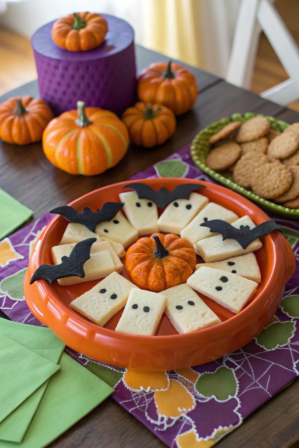 A platter that's as spooky as it is delicious—perfect for a Halloween baby shower! 🎃 #HalloweenBabyShower #SnackTime