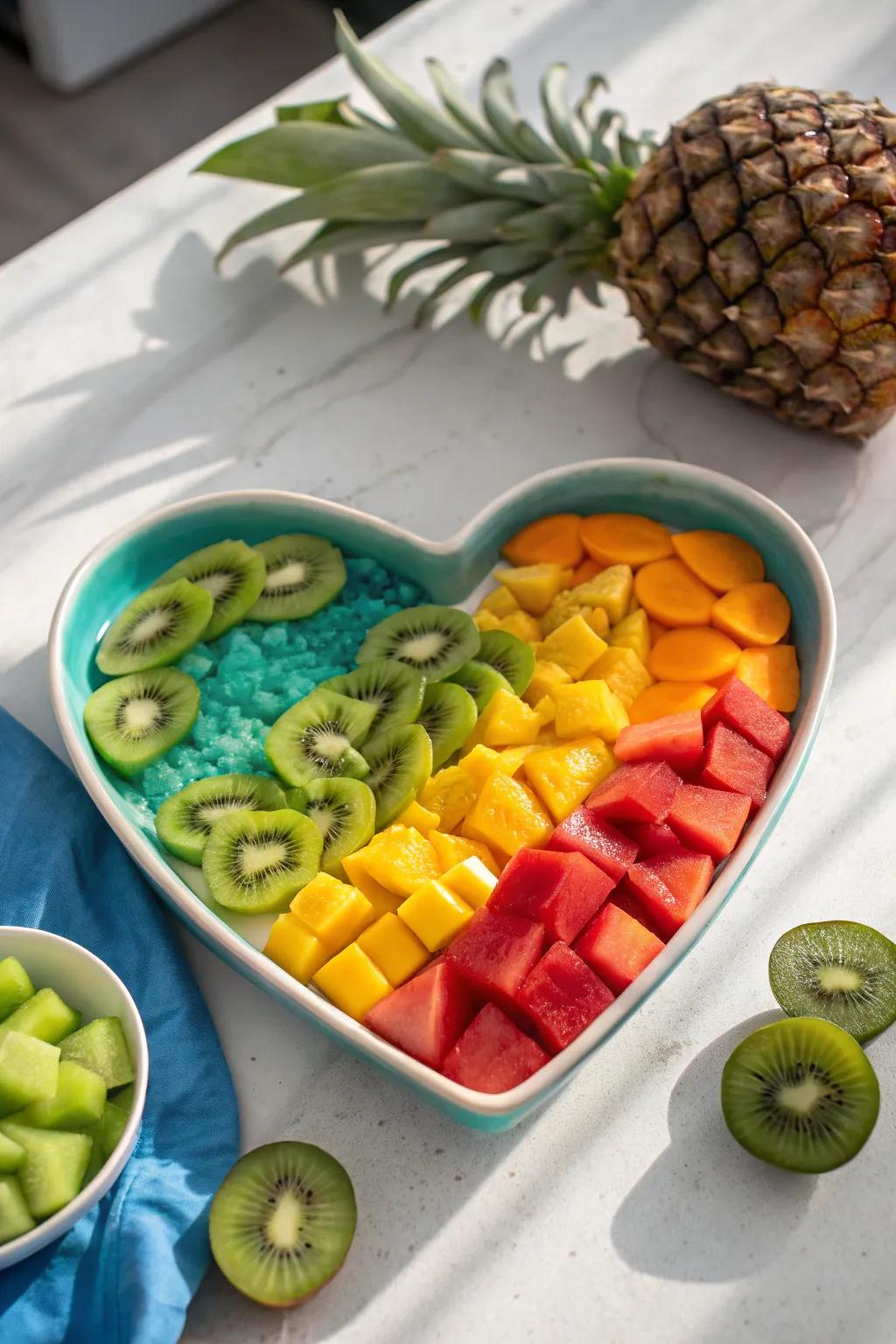 Let this tropical fusion fruit heart take your taste buds on an exotic journey.