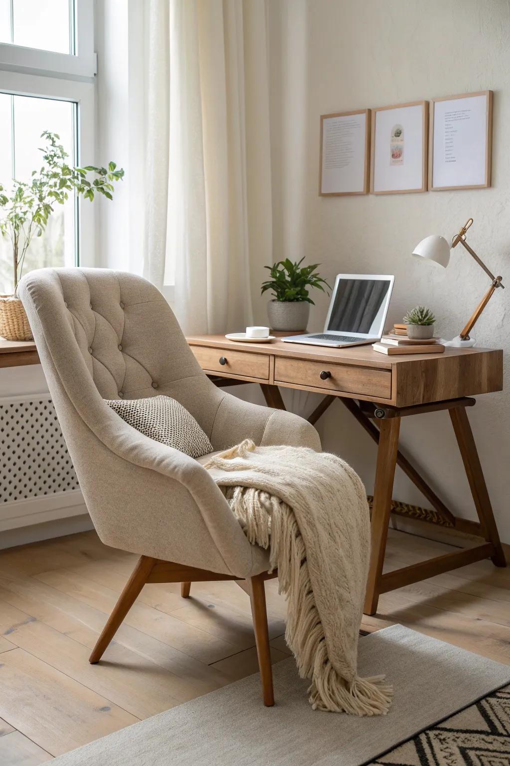 Enhance comfort with a plush chair that invites you to sit and stay.