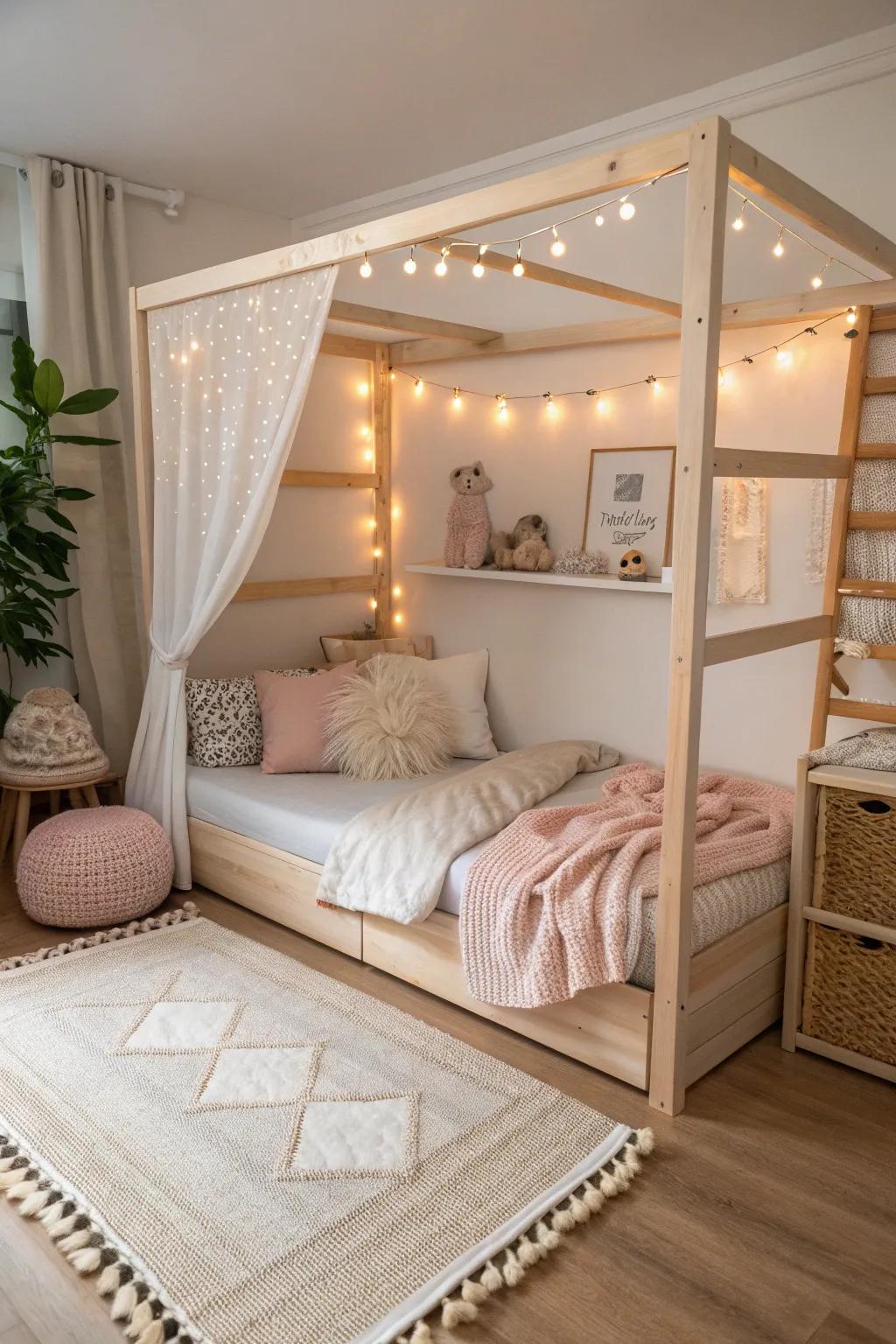 Cozy up with a good book in this delightful kura bed reading nook. 📚