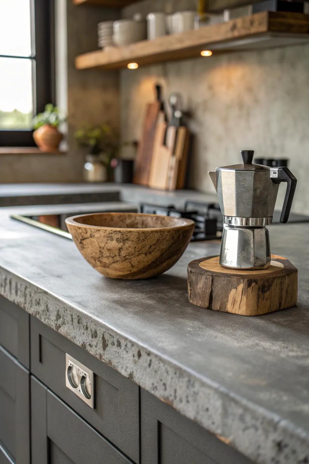 For a blend of practicality and style, concrete countertops offer the perfect solution.