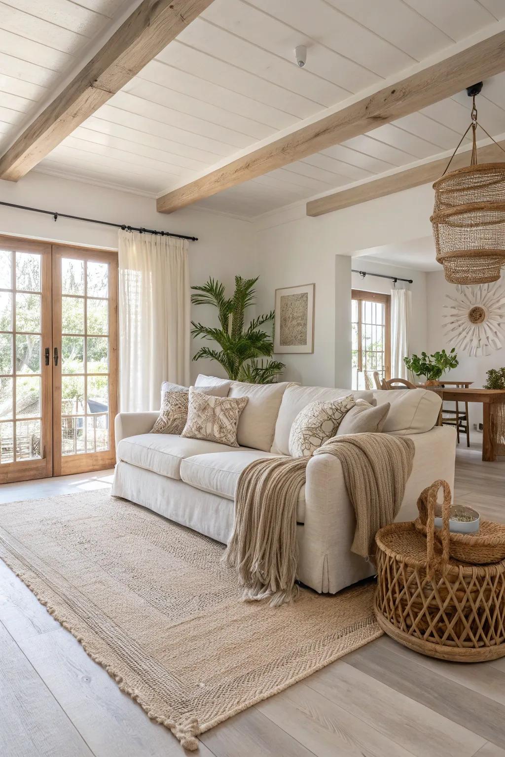 A neutral palette sets the stage for serenity and spaciousness.