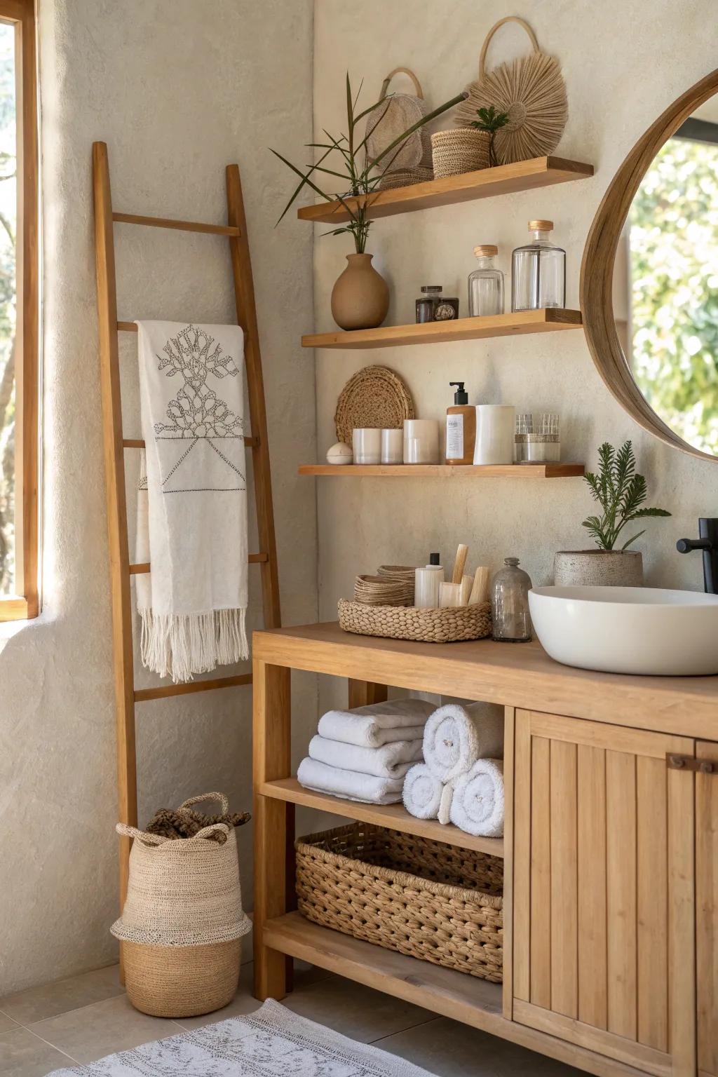 Maximize your space and style with elegant tiered shelving. #VerticalStorage #ChicOrganization