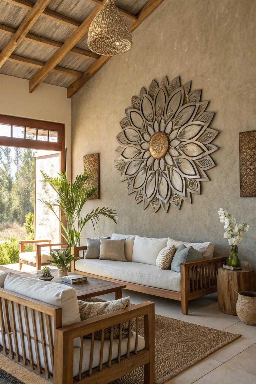 Glam up your space with metallic 3D wall art that shimmers in the light.