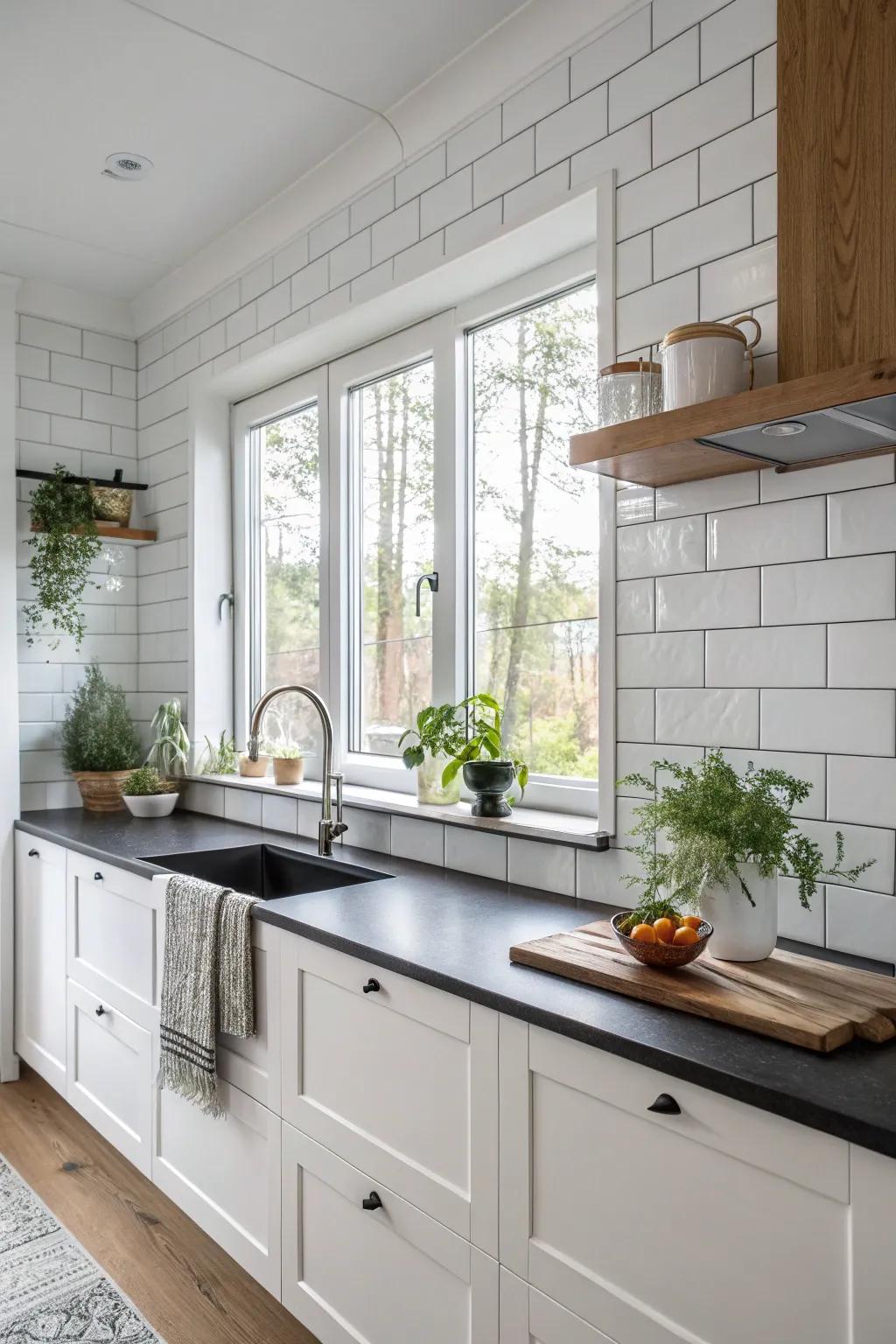 Achieve sleek modern minimalism with contrasting textures that redefine simplicity in your kitchen.