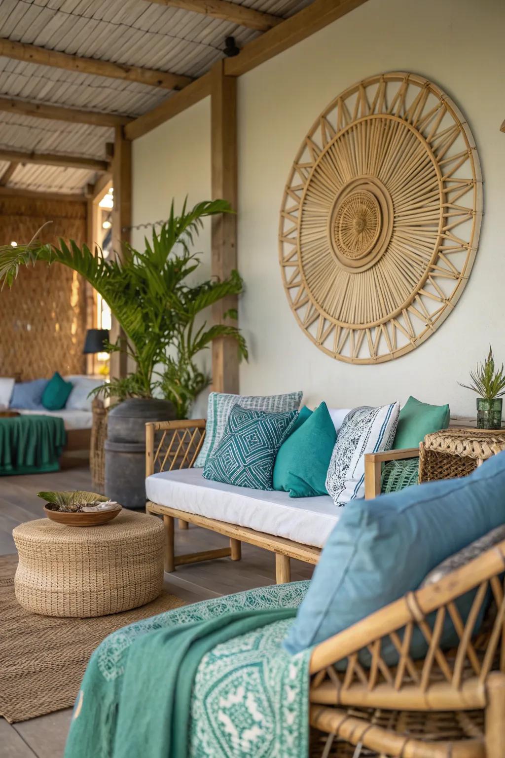 Woven textures add a rich layer of depth to your Caribbean-inspired space. 🧺🌴 #WovenDecor #CaribbeanStyle