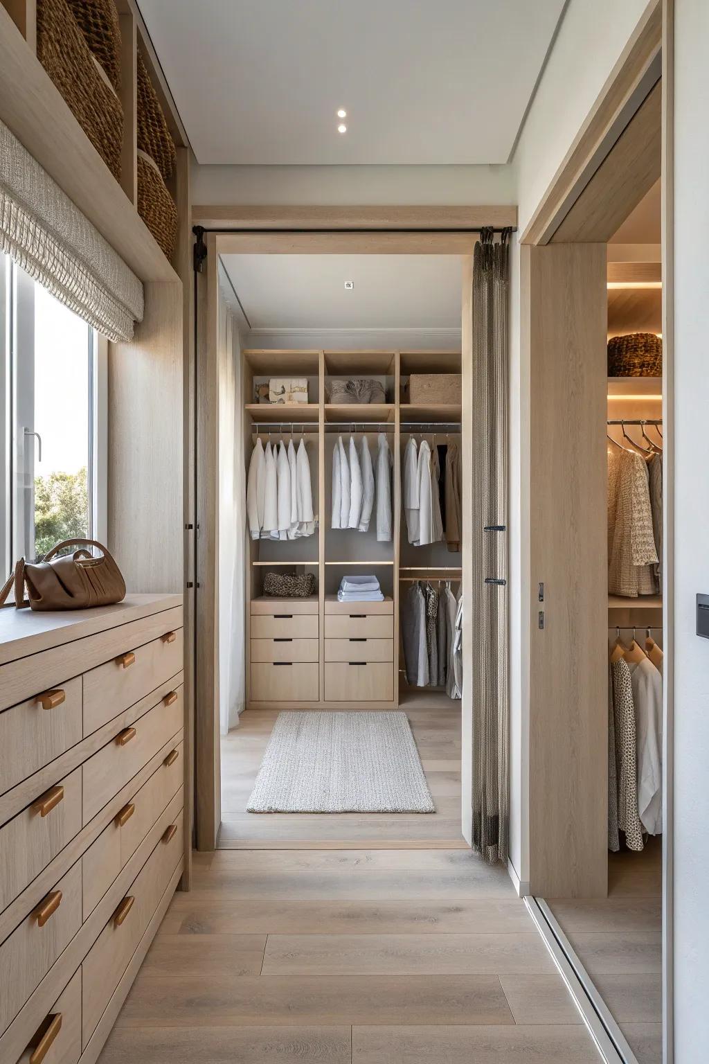 Double your hanging space and simplify your wardrobe with smart rod placement.