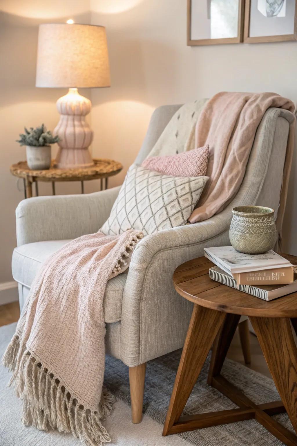Find solace in a cozy reading nook, where comfort meets literary escape.