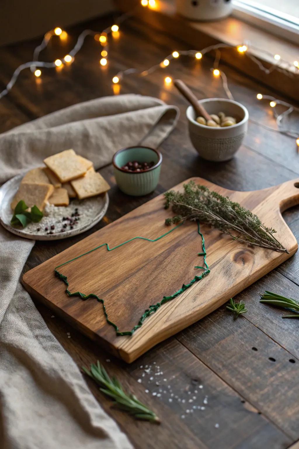 Bring their state pride into the kitchen with a custom state-shaped cutting board.