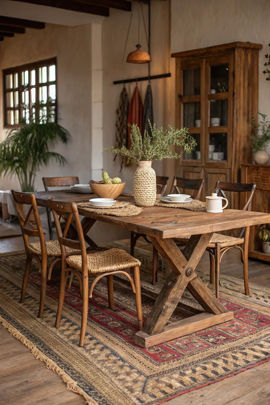 Natural wood finishes create a cozy and inviting atmosphere, perfect for family gatherings.