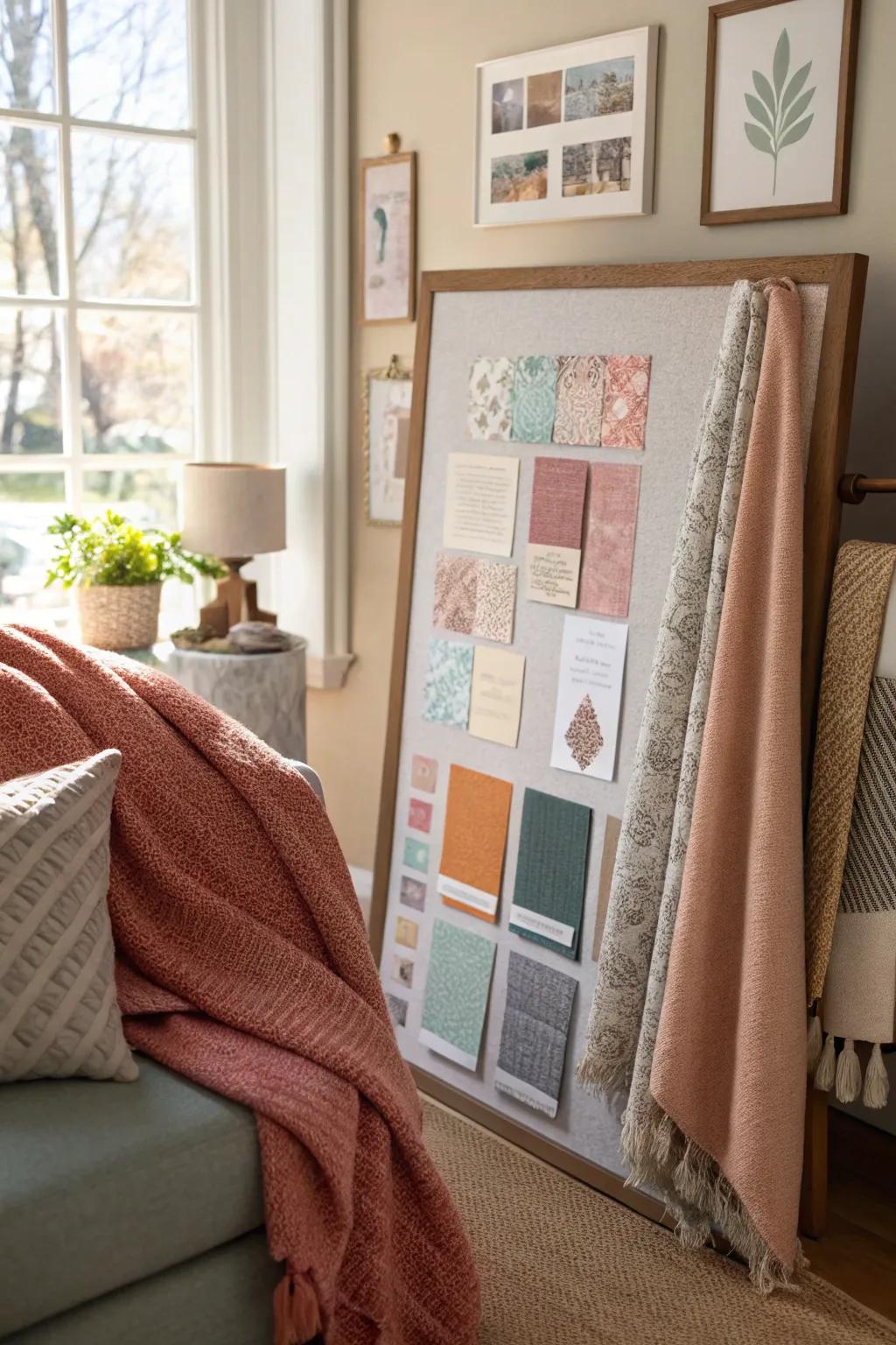 Keep your space lively and in tune with the seasons by swapping out bulletin board fabrics.