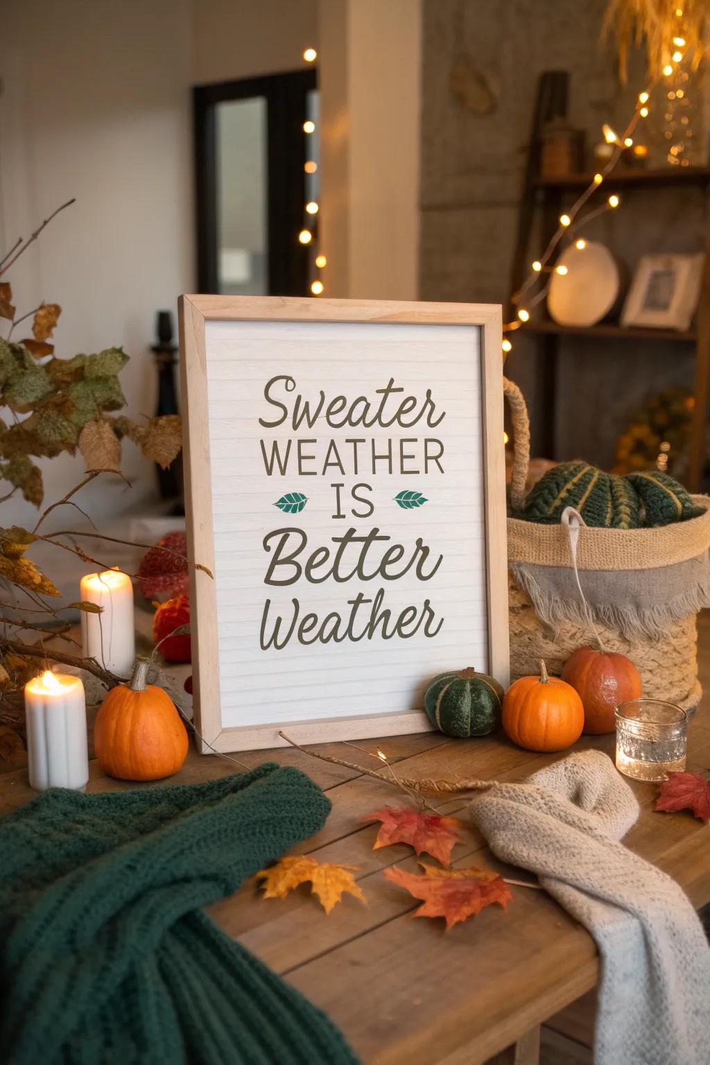 Infuse your space with warmth and charm through cozy fall quotes on your whiteboard.