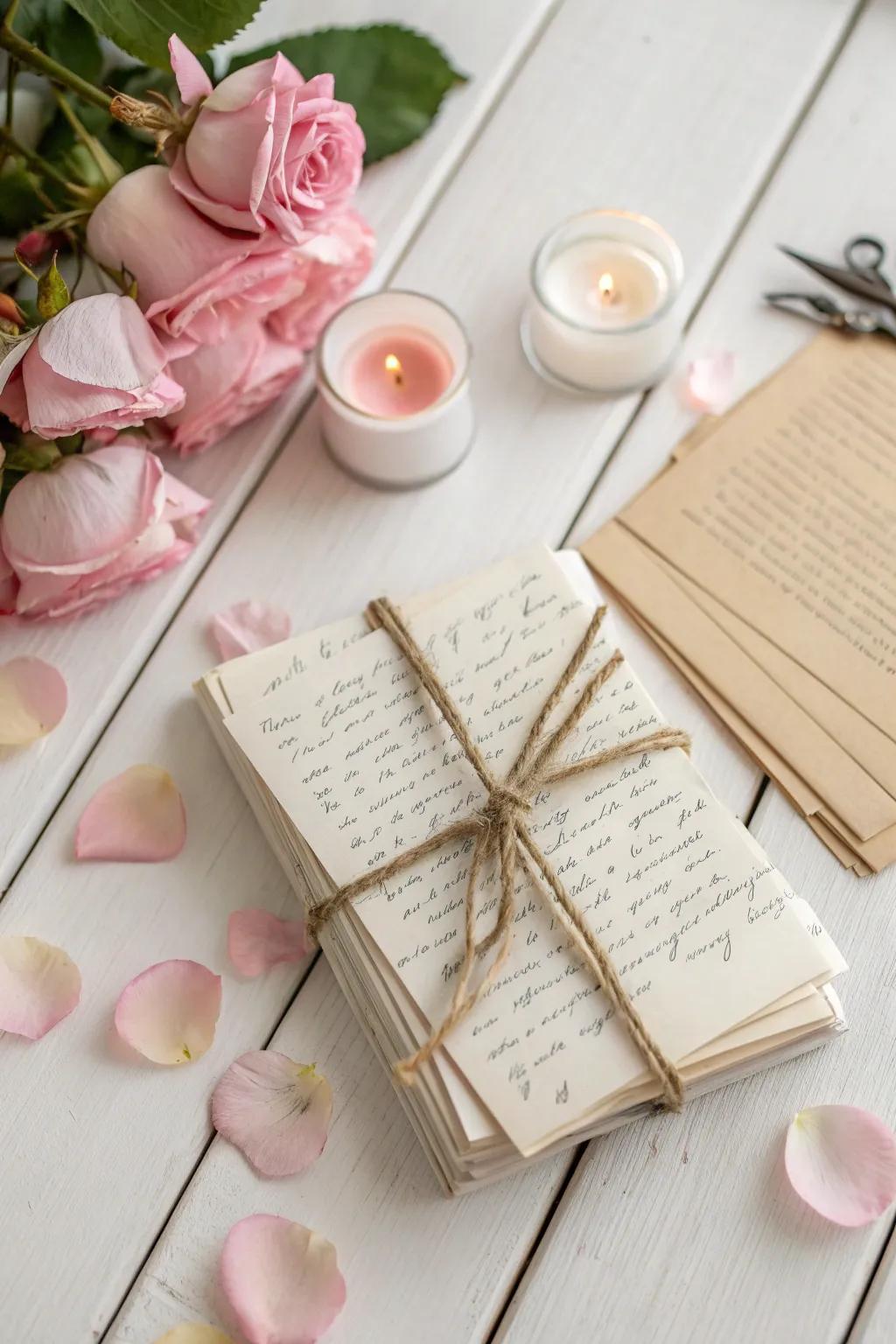 Let your heartfelt words fill the room with love and affection, one note at a time.
