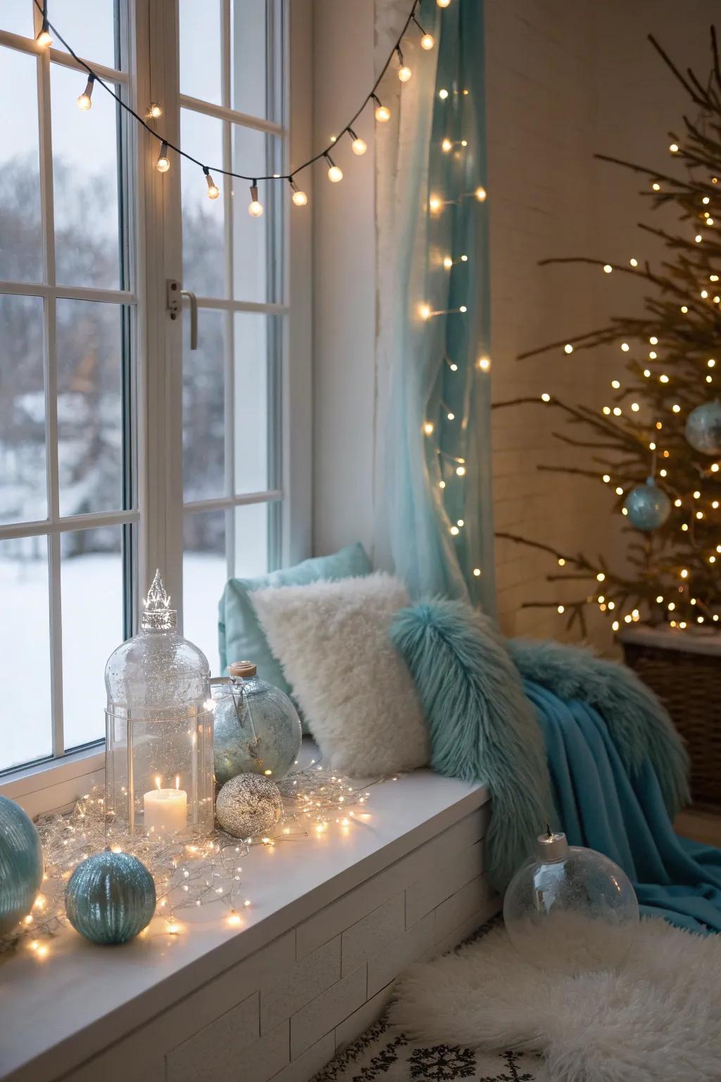 Let the magic of winter fill your home with twinkling lights that create a cozy, enchanting atmosphere.
