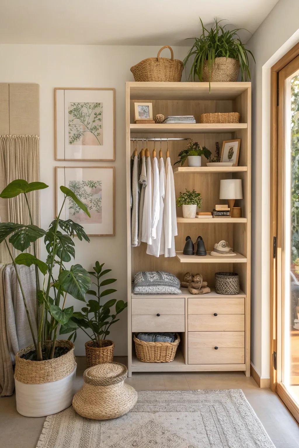 Infuse charm and personality into your closet with carefully chosen decorative elements.